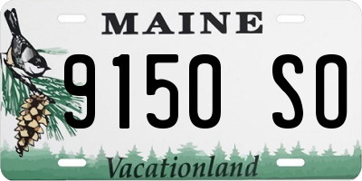 ME license plate 9150SO