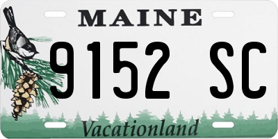 ME license plate 9152SC