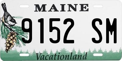 ME license plate 9152SM