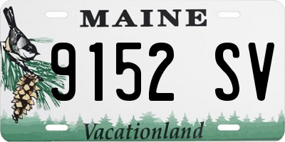 ME license plate 9152SV
