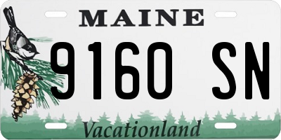 ME license plate 9160SN