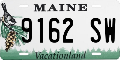 ME license plate 9162SW