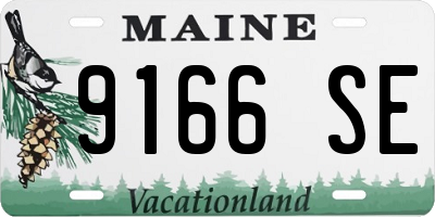 ME license plate 9166SE
