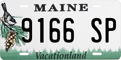 ME license plate 9166SP