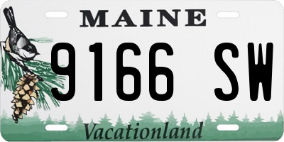 ME license plate 9166SW