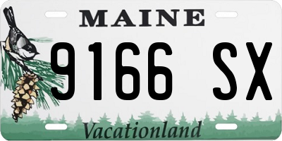 ME license plate 9166SX