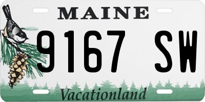 ME license plate 9167SW