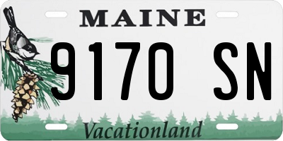 ME license plate 9170SN