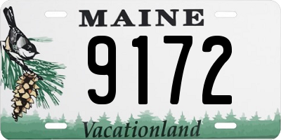 ME license plate 9172