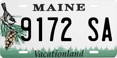 ME license plate 9172SA