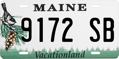 ME license plate 9172SB