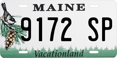 ME license plate 9172SP