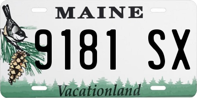 ME license plate 9181SX