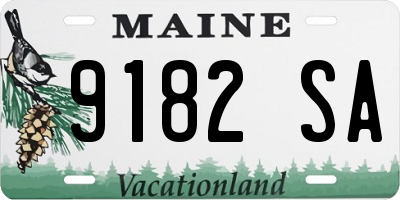 ME license plate 9182SA