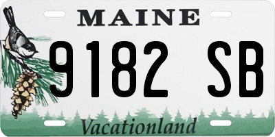 ME license plate 9182SB