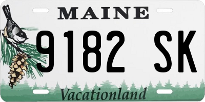 ME license plate 9182SK