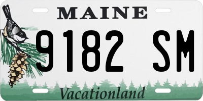 ME license plate 9182SM