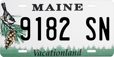 ME license plate 9182SN