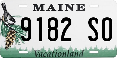ME license plate 9182SO