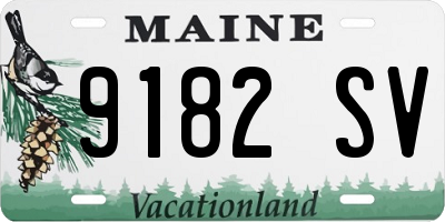 ME license plate 9182SV