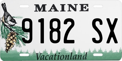 ME license plate 9182SX