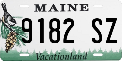ME license plate 9182SZ