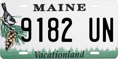 ME license plate 9182UN