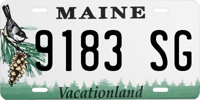 ME license plate 9183SG
