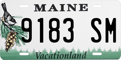 ME license plate 9183SM