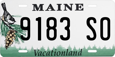 ME license plate 9183SO