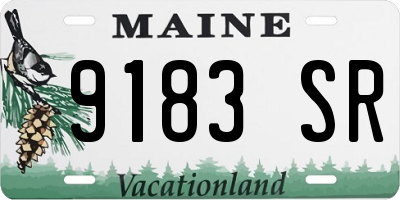 ME license plate 9183SR