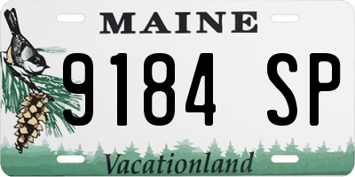ME license plate 9184SP