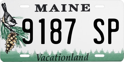 ME license plate 9187SP
