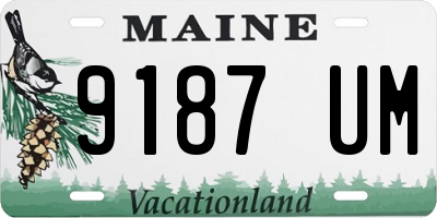 ME license plate 9187UM
