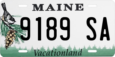 ME license plate 9189SA