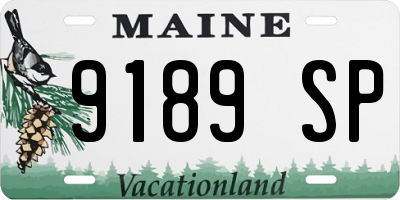 ME license plate 9189SP