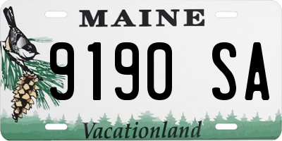 ME license plate 9190SA