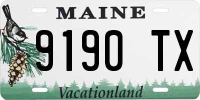 ME license plate 9190TX
