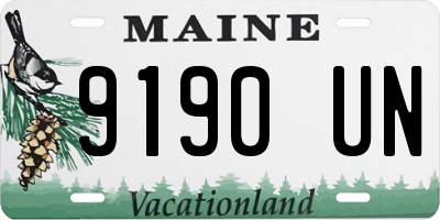 ME license plate 9190UN