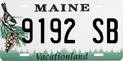 ME license plate 9192SB
