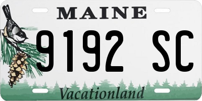 ME license plate 9192SC