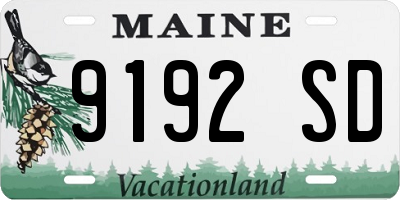 ME license plate 9192SD