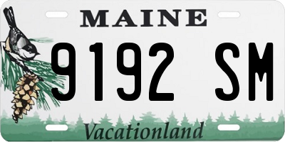 ME license plate 9192SM