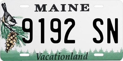 ME license plate 9192SN