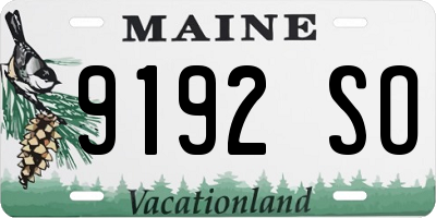 ME license plate 9192SO