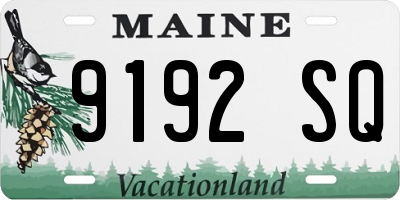 ME license plate 9192SQ