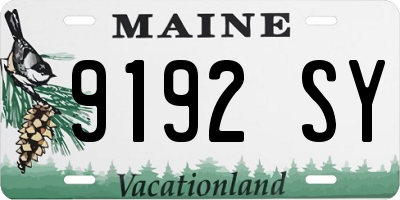 ME license plate 9192SY