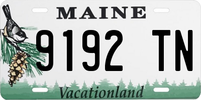 ME license plate 9192TN