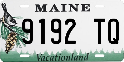 ME license plate 9192TQ