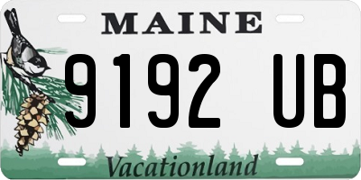 ME license plate 9192UB